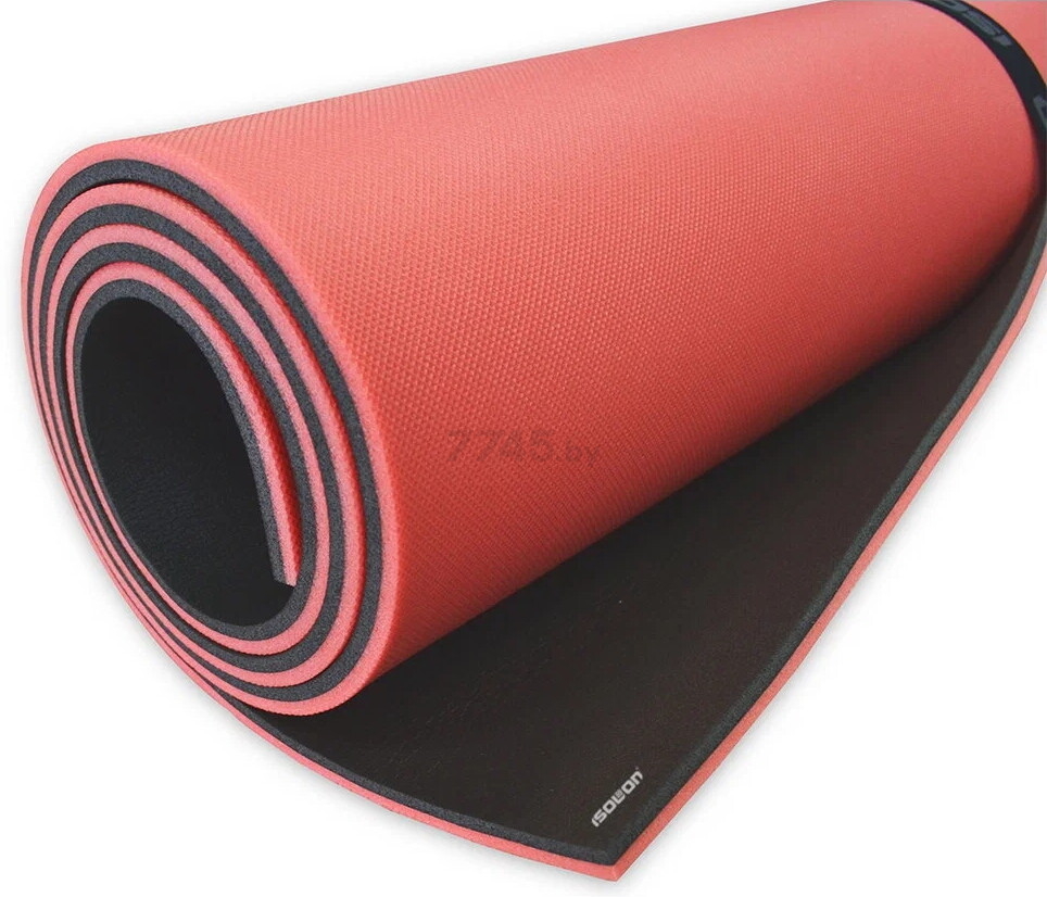 Коврик для фитнеса ISOLON Sport 10 красный/черный 180х60х1 см - Фото 2