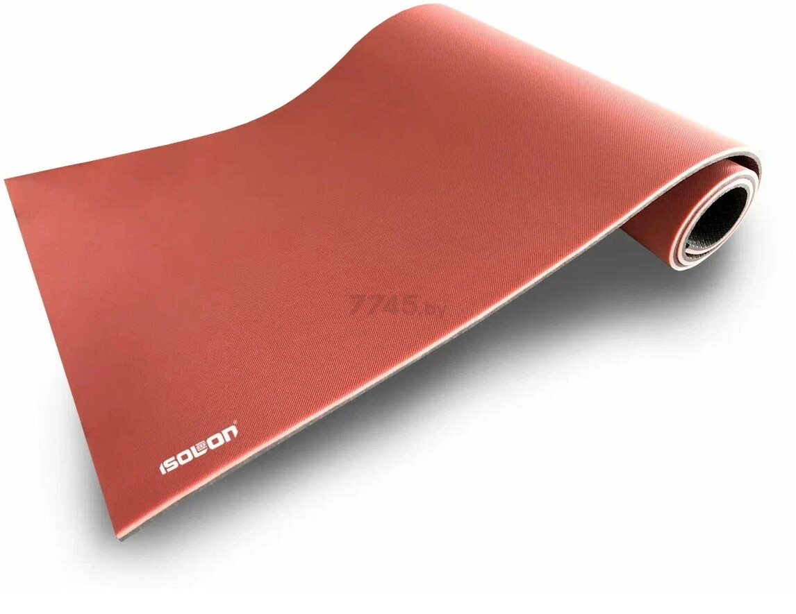 Коврик для фитнеса ISOLON Sport 10 красный/черный 180х60х1 см - Фото 3