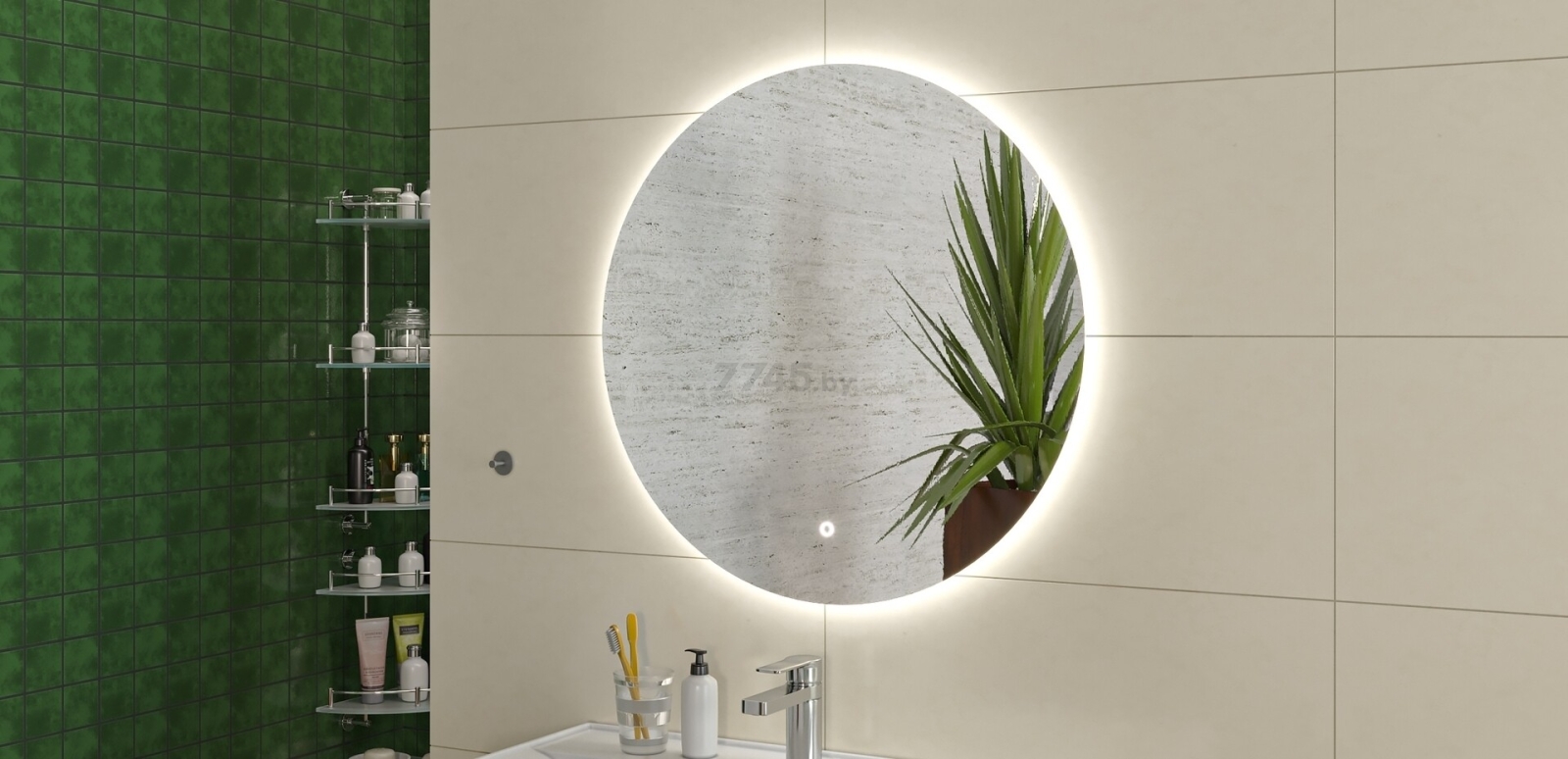 Зеркало для ванной с подсветкой ДОМИНО София 600х600 (GL7045Z) - Фото 7