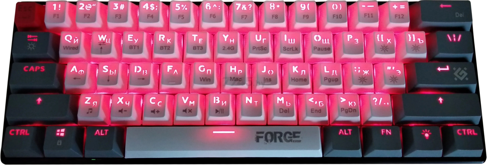 Клавиатура игровая беспроводная механическая DEFENDER Forge GK-345 красные свитчи  (45346) - Фото 10