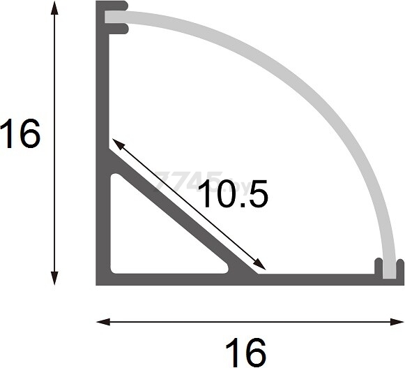 Комплект профиль угловой 1616 TRUENERGY серебристый (19050) - Фото 6