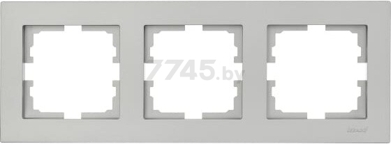 Рамка трехместная горизонтальная LEZARD Vesna платина (742-3500-148)