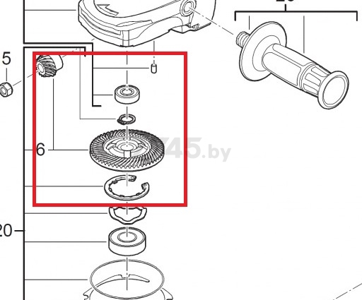 Коническая пара для болгарки AEG WS2200-180DMS (4931428497)