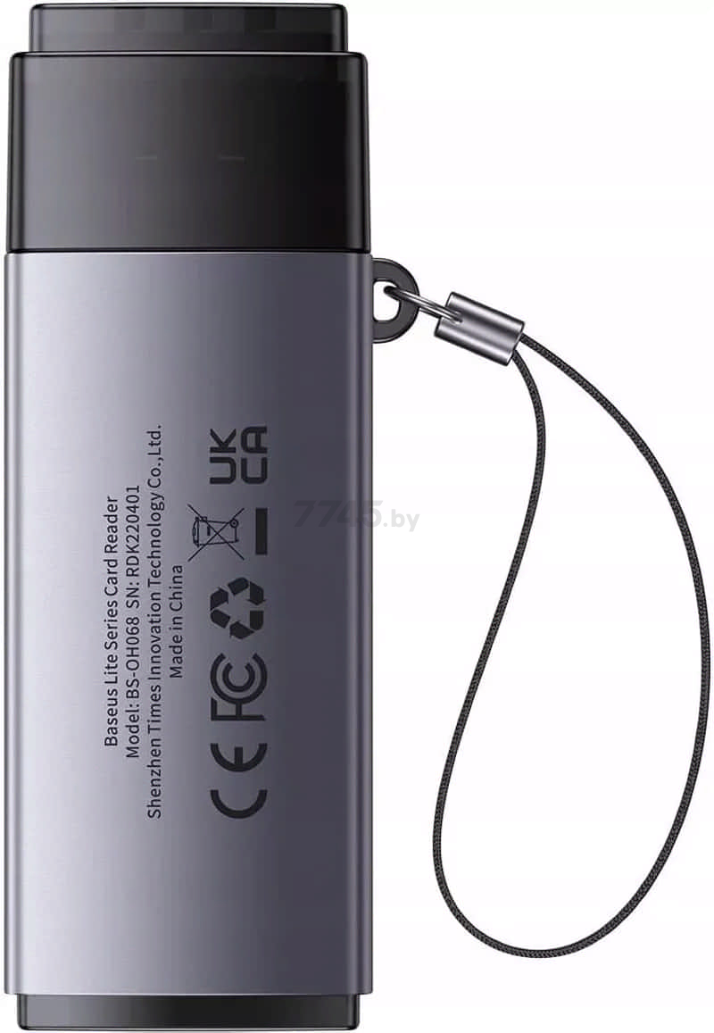 Картридер BASEUS Lite Series USB-A to SD/TF Grey (WKQX060013) - Фото 3