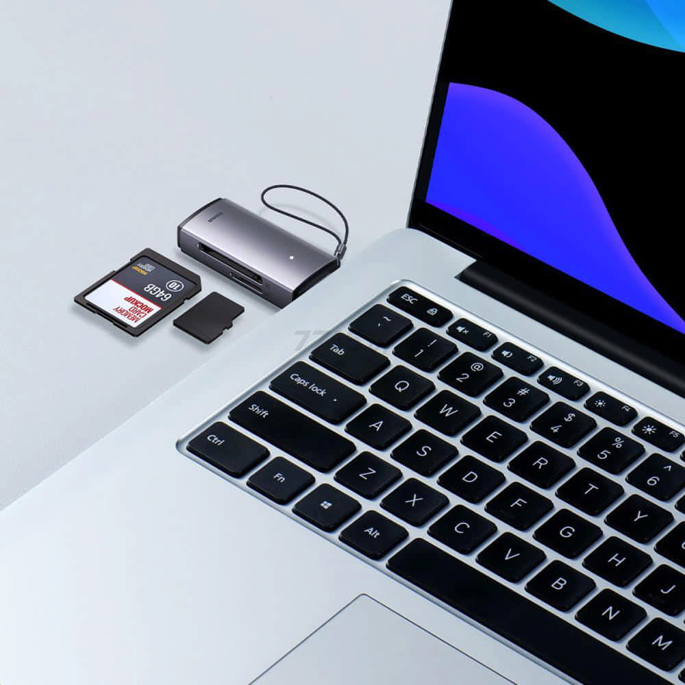 Картридер BASEUS Lite Series USB-A to SD/TF Grey (WKQX060013) - Фото 11