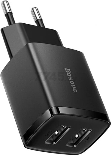 Сетевое зарядное устройство BASEUS CCXJ010201 Compact Charger 2U 10.5W EU Black (CCCP10UE)