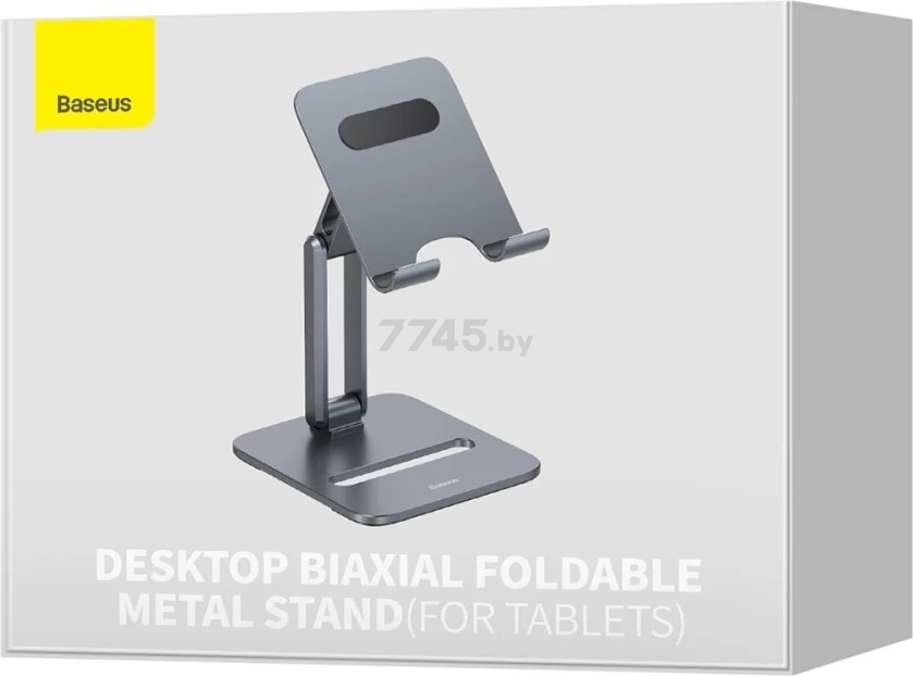 Подставка для планшета BASEUS LUSZ000113 Desktop Biaxial Foldable Metal Stand, Grey - Фото 7