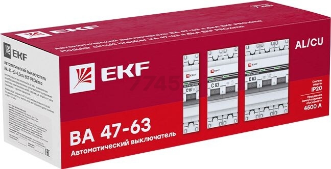 Автоматический выключатель EKF PROxima ВА 47-63 3P 25А C 4,5кA (mcb4763-3-25C-pro) - Фото 8