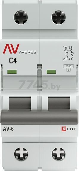 Автоматический выключатель EKF Avers AV-6 2P 4A C 6кА (mcb6-2-04C-av) - Фото 2
