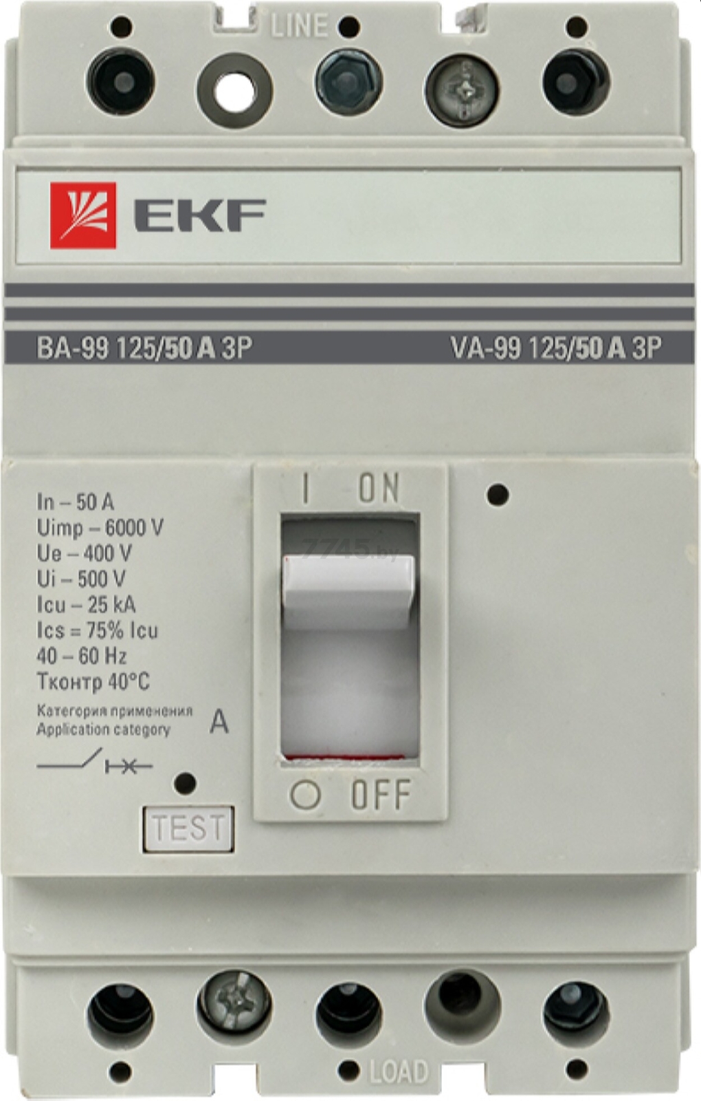Автоматический выключатель EKF PROxima ВА-99 125 50А 3P 25кА (mccb99-125-50) - Фото 2
