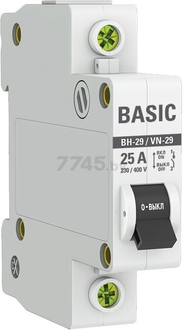 Выключатель нагрузки EKF Basic ВН-29 1P 25А (SL29-1-25-bas)