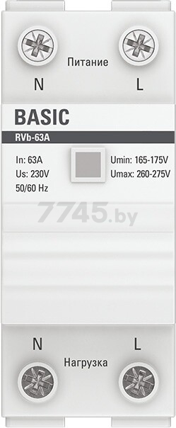 Реле напряжения RVb-63A EKF Basic (rvb-63a) - Фото 2