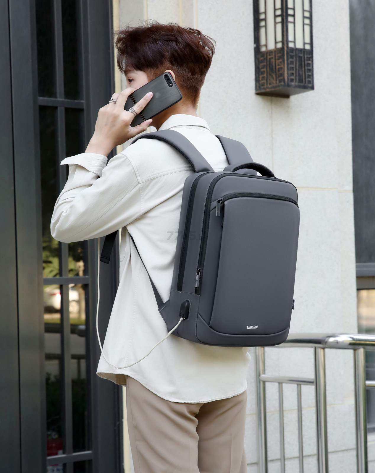 Рюкзак для ноутбука MIRU MBP02 Emotion 15.6" серый - Фото 11