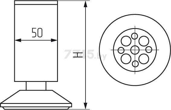 Опора мебельная STARFIX круглая d50 79-86 мм хром матовый (SMF-5968) - Фото 2