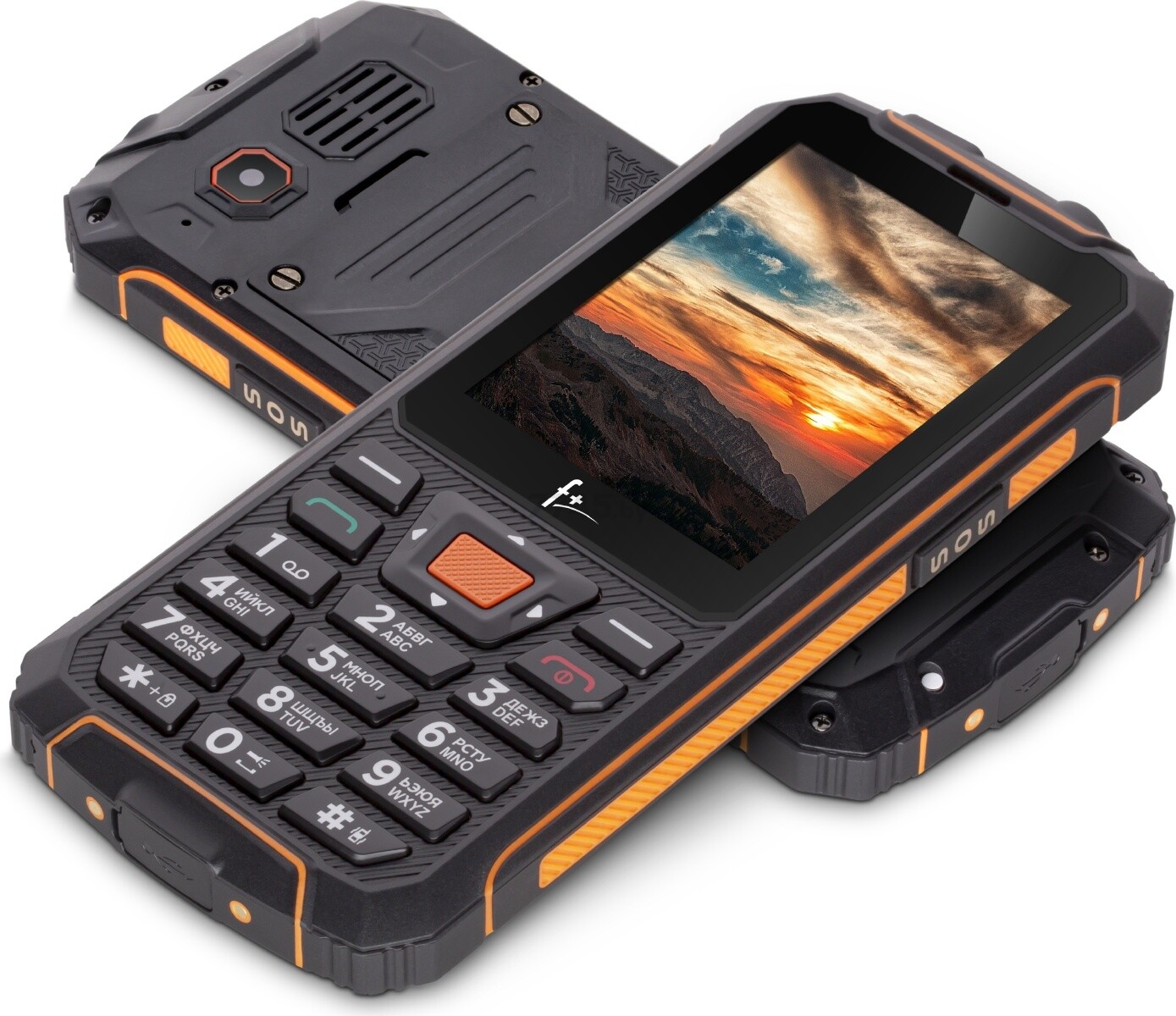Мобильный телефон F+ R280C черный/оранжевый (R280C BLACK-ORANGE) - Фото 10