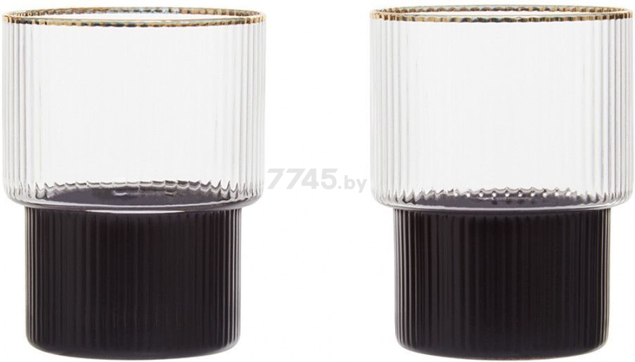 Набор стаканов WALMER Farrow Black/Gold 230 мл 2 штуки (1405490)