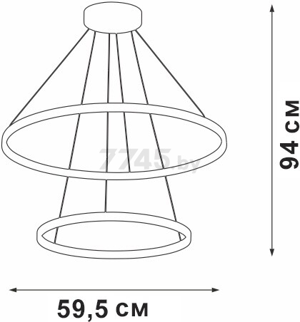 Светильник подвесной светодиодный VITALUCE V04600-13/2S  черный - Фото 2