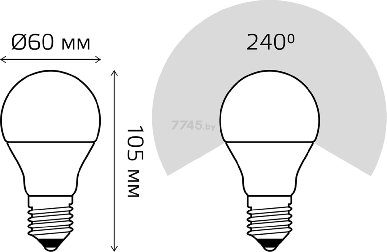 Лампа светодиодная E27 GAUSS Elementary 12 Вт 2700K 2 штуки (23212P) - Фото 5