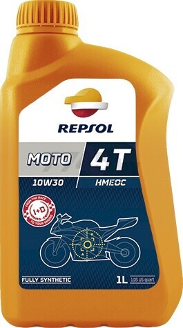 Масло четырехтактное 10W30 синтетическое REPSOL Moto Racing HMEOC 4T 1 л (RPP2062LHC)