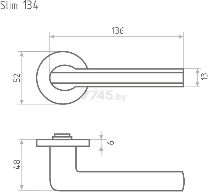 Ручка дверная на розетке НОРА-М Slim 134A черная - Фото 3