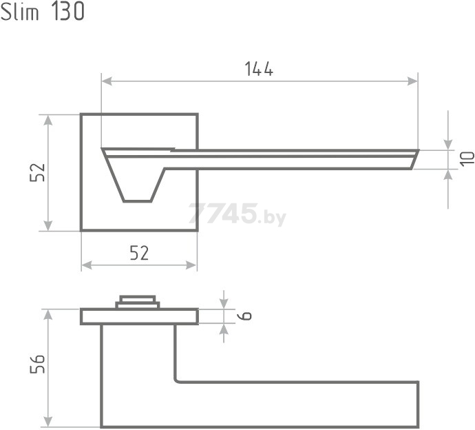 Ручка дверная на розетке НОРА-М Slim 130К черная - Фото 3