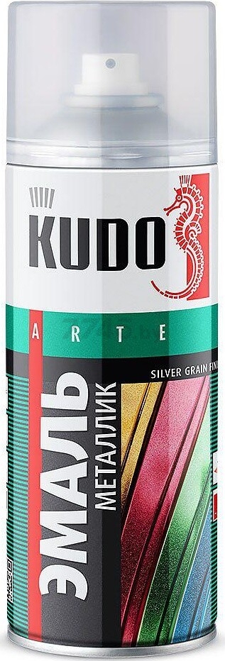 Эмаль аэрозольная универсальная KUDO Silver Grain Finish металлик серебро 520 мл (KU-1026) - Фото 3