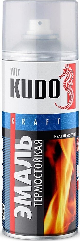 Эмаль термостойкая KUDO серебристая 520 мл (KU-5001)