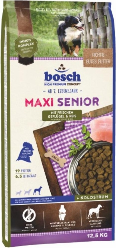 Сухой корм для пожилых собак BOSCH PETFOOD Maxi Senior 12,5 кг (52210125)