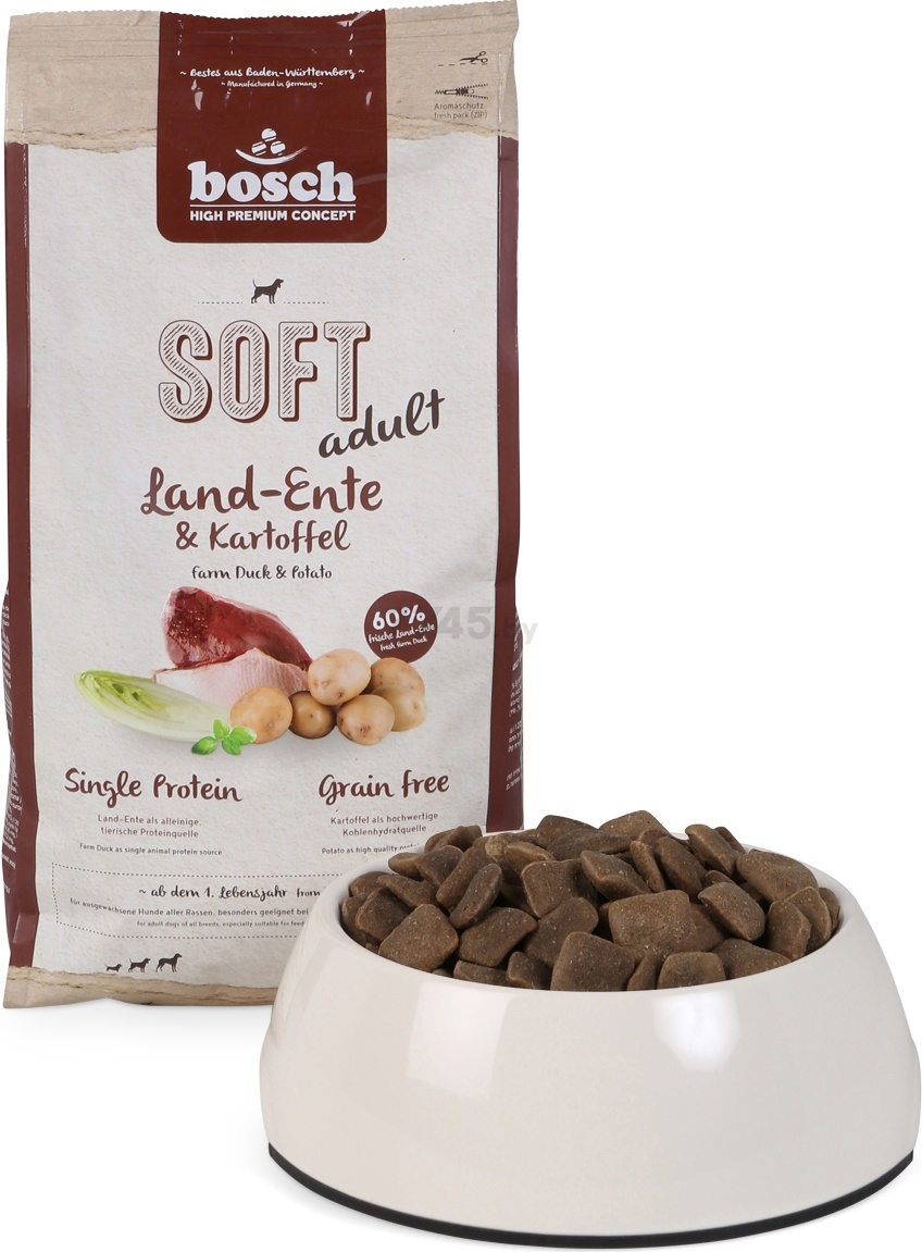 Сухой корм для собак BOSCH PETFOOD Soft Adult утка с картофелем 12,5 кг (53640125) - Фото 2