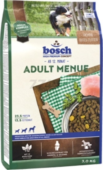 Сухой корм для собак BOSCH PETFOOD Adult Menue птица 3 кг (5218003)