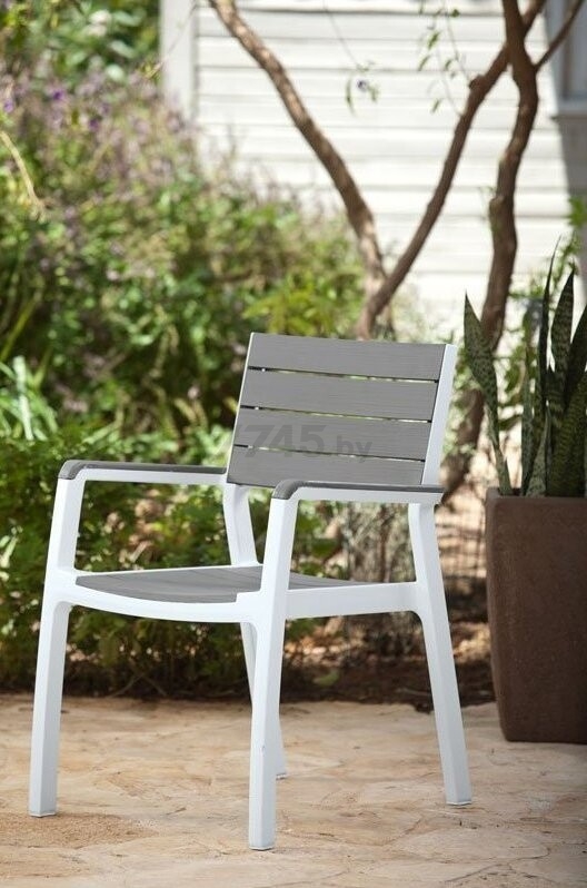 Стул садовый KETER Harmony Armchair белый/серый (236052) - Фото 8