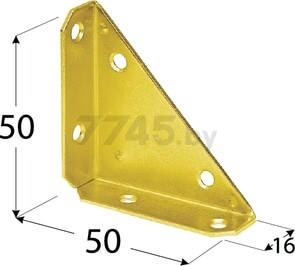 Уголок крепежный 50x50х16 мм DMX NS золото (883301) - Фото 2