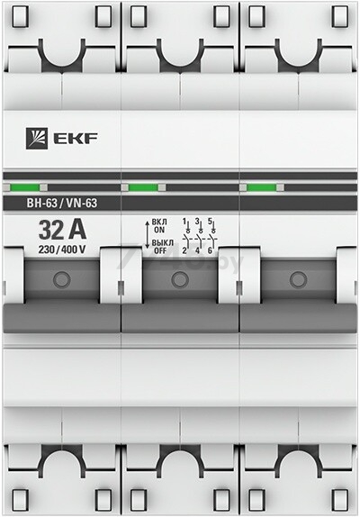 Выключатель нагрузки EKF PROxima ВН-63 3P 32А (SL63-3-32-pro) - Фото 2