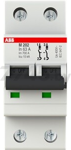 Автоматический выключатель ABB M202-63 2P 63A 15кА (2CDA282799R0631) - Фото 2