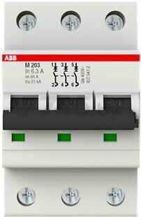 Автоматический выключатель ABB M203-6.3 3P 6,3A 25кА (2CDA283799R0361) - Фото 2