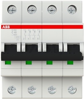 Автоматический выключатель ABB S204-C40 4P 40A C 10кА (2CDS254001R0404) - Фото 2