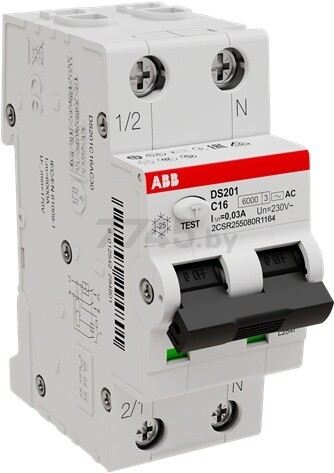 Дифавтомат ABB DS201 1P+N C16 AC30 30мА (2CSR255080R1164) - Фото 3