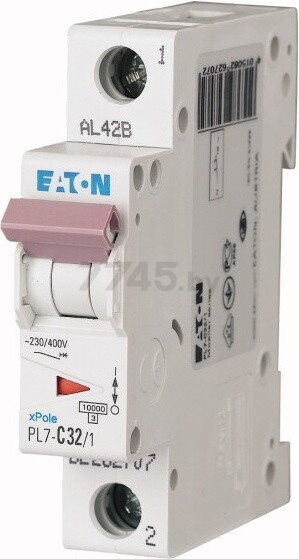 Автоматический выключатель EATON PL7 1P 32A C 10 (262707)