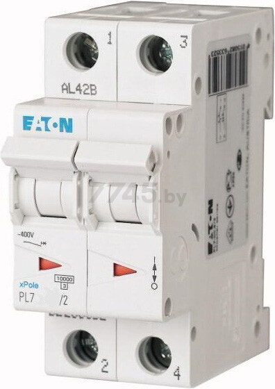 Автоматический выключатель EATON PL7 2P 1A B 10кА (165079)