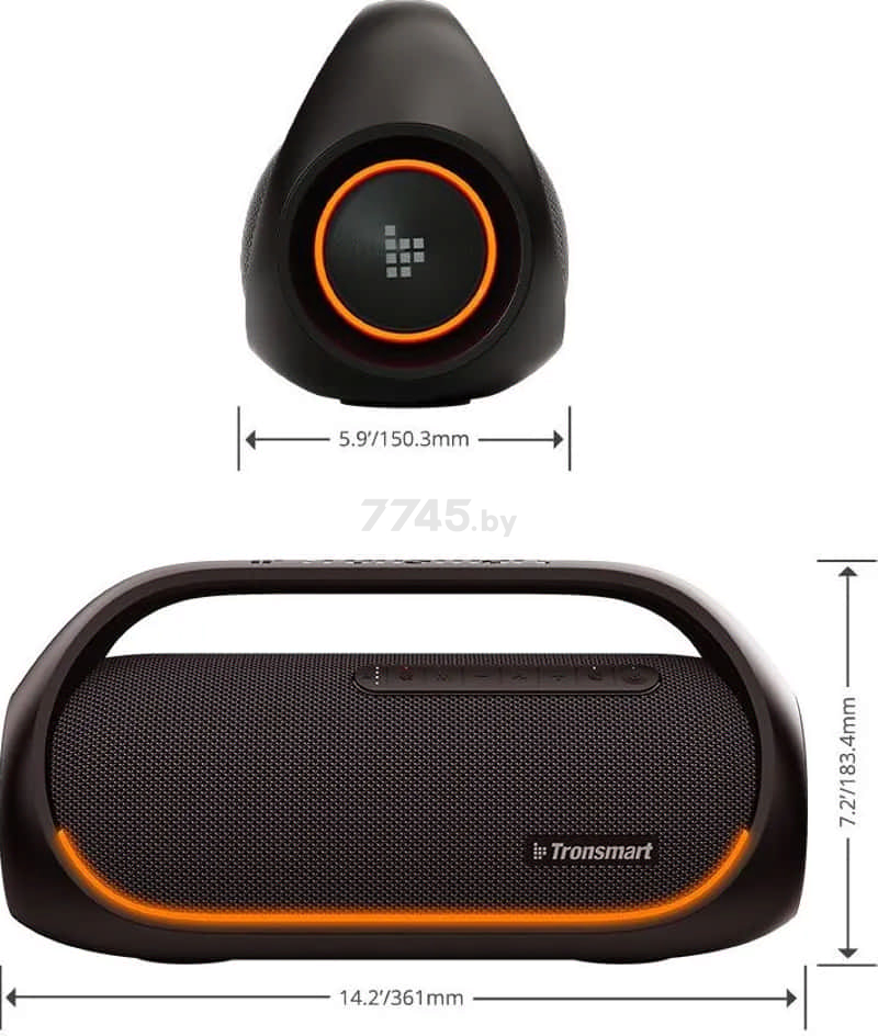 Колонка портативная беспроводная TRONSMART Bang Black - Фото 4