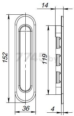 Ручки-купе VELA Kupe-Round M-1036 CR хром  (00217320) - Фото 3