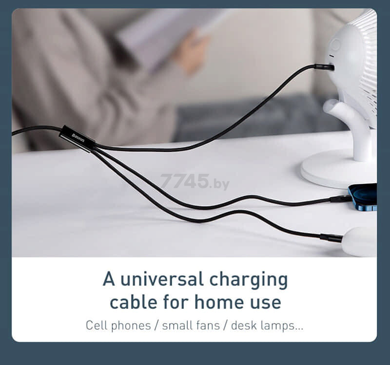 Кабель BASEUS Rapid Series 3-in-1 Fast Charging Black (CAMLT-SC01) - Фото 14