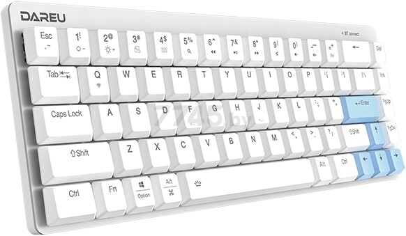 Клавиатура беспроводная DAREU EK868 White-Blue (Brown switch) - Фото 3