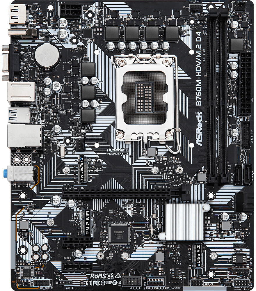 Материнская плата ASROCK B760M-HDV/M.2 D4