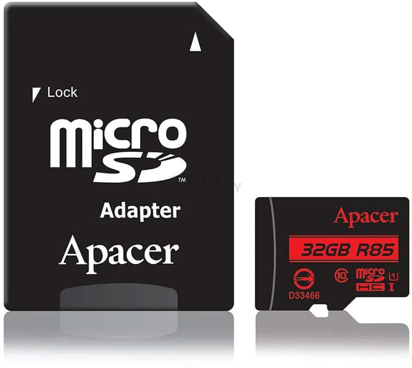 Карта памяти APACER MicroSDHC 32Gb с адаптером SD (AP32GMCSH10U5-R) - Фото 2