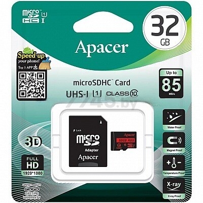 Карта памяти APACER MicroSDHC 32Gb с адаптером SD (AP32GMCSH10U5-R) - Фото 3