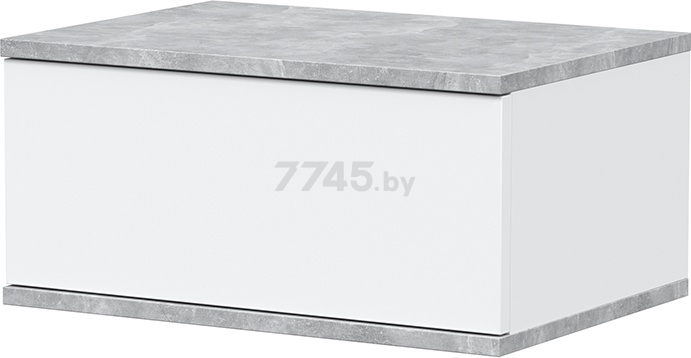 Тумба прикроватная ИНТЕРЛИНИЯ Quartz QZ-ТП бетон/белый платинум 50х35х23,6 см