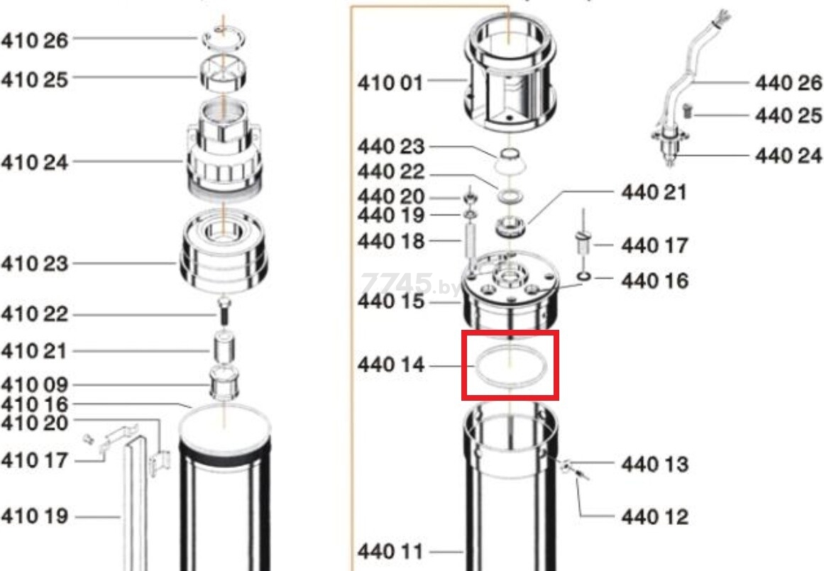 Кольцо уплотнительное двигателя для насоса ECO DW-37/55/75 (44014)