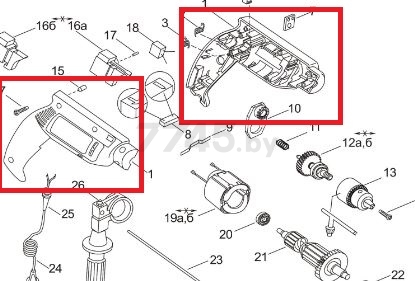 Корпус в сборе для дрели ФИОЛЕНТ МС4, МСУ3 (ИДФР731358006-01ТИ)