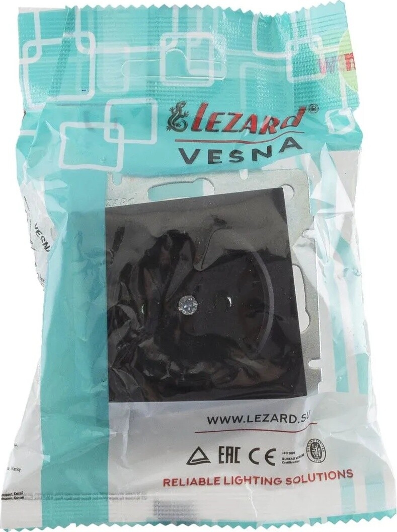Розетка скрытая LEZARD Vesna черный бархат (742-4288-121B) - Фото 3